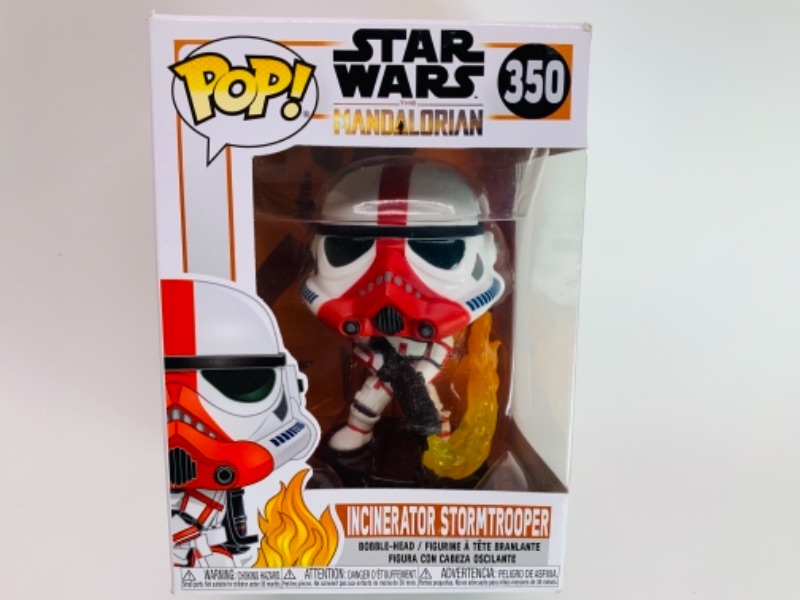 Photo 1 of Funko pop Star Wars the  Mandalorian incinerator stormtrooper bobble head in original box