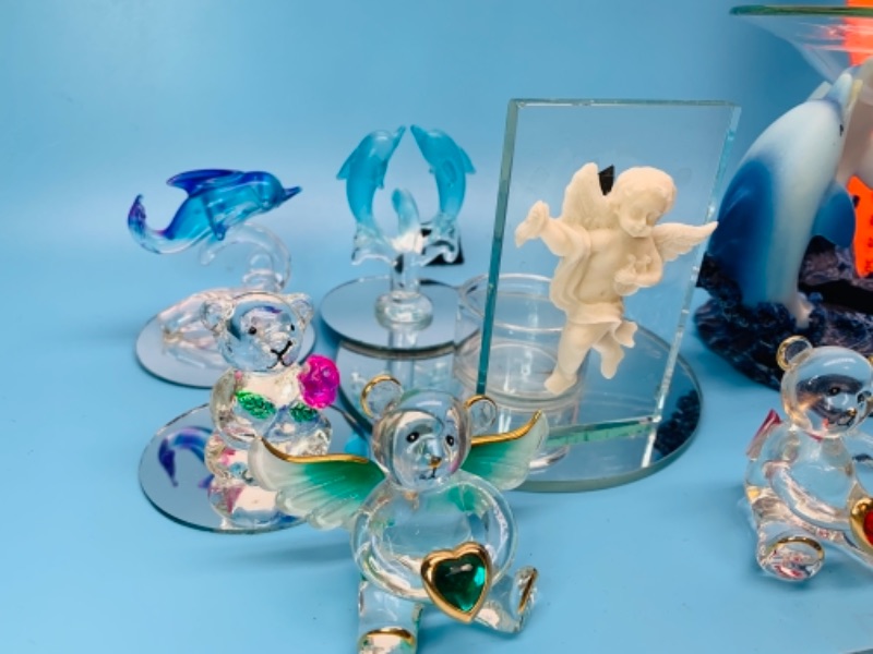 Photo 2 of 9 piece glass and plastic figures 