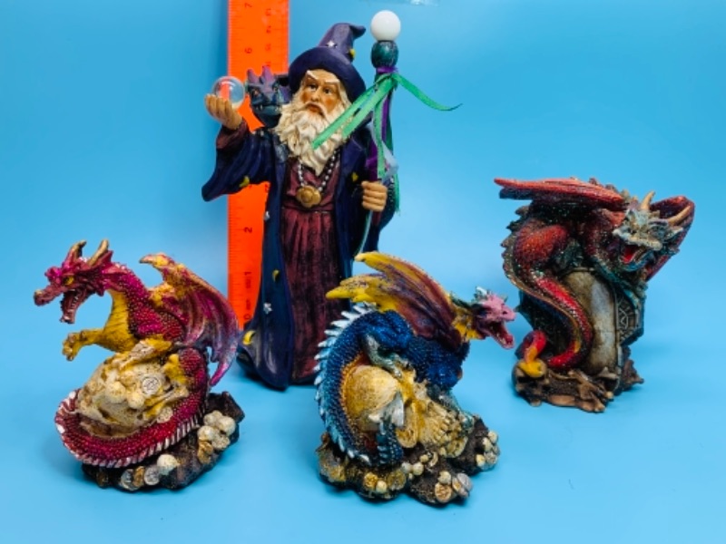 Photo 1 of 7 inch to 4 inch wizard and dragon figures 