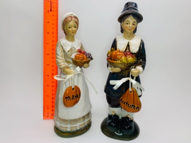 Photo 1 of Two 10 inch ceramic pilgrim figures for your table display 