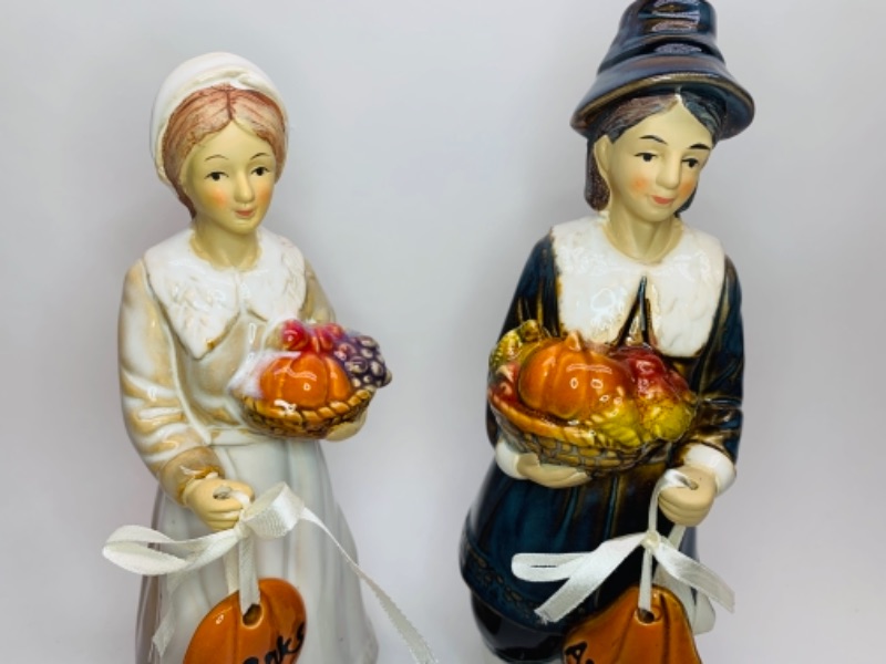 Photo 2 of Two 10 inch ceramic pilgrim figures for your table display 