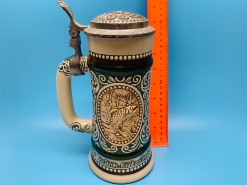 Photo 1 of Large 9 inch 1978 ceramarte lidded beer stein 