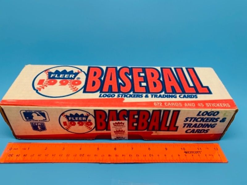 Photo 1 of 1990 sealed fleer baseball cards and logo stickers in sealed original box 