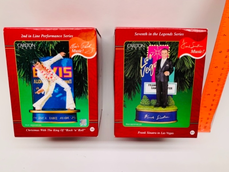 Photo 1 of Heirloom Collection Elvis Presley and Frank Sinatra musical ornaments in original boxes