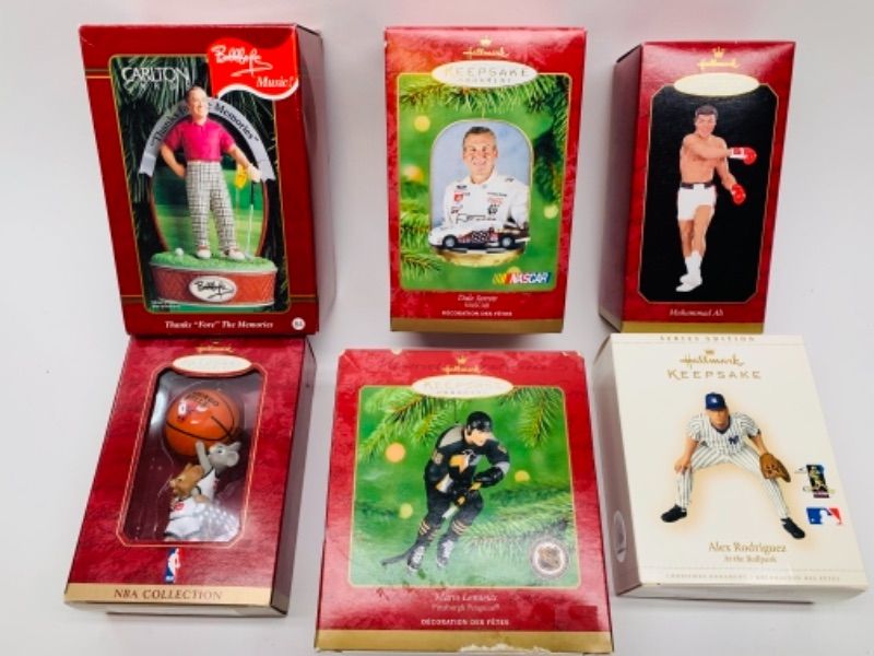 Photo 1 of 6 hallmark sports ornaments in original boxes 