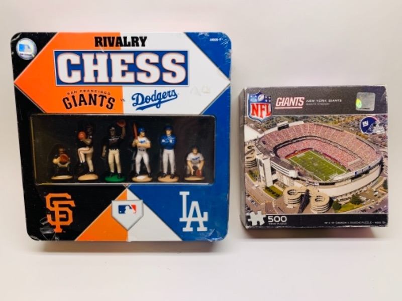 Photo 1 of Sealed baseball chess game and football stadium puzzle 