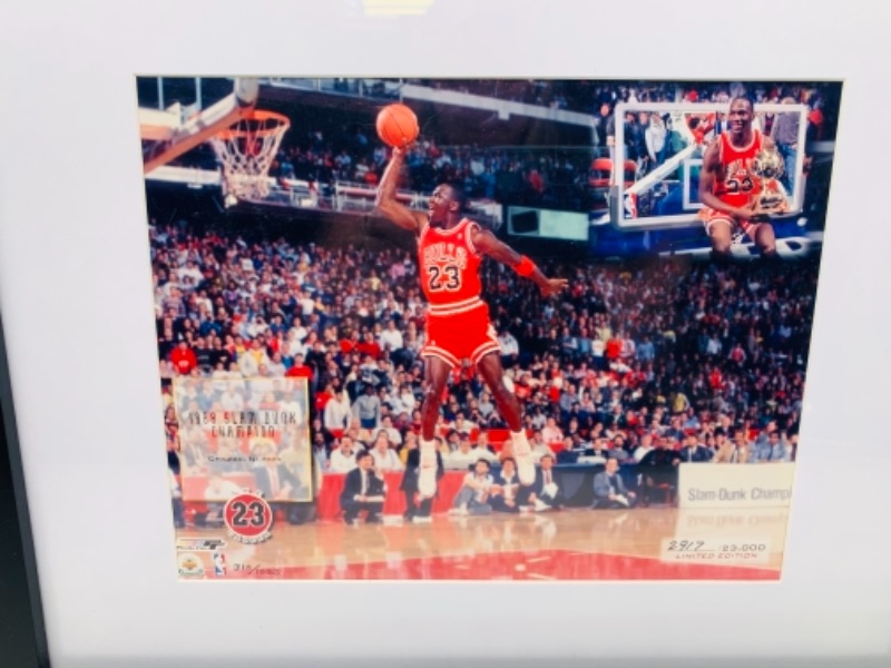 Photo 2 of 16 x12 Michael Jordan slam dunk champion framed picture 