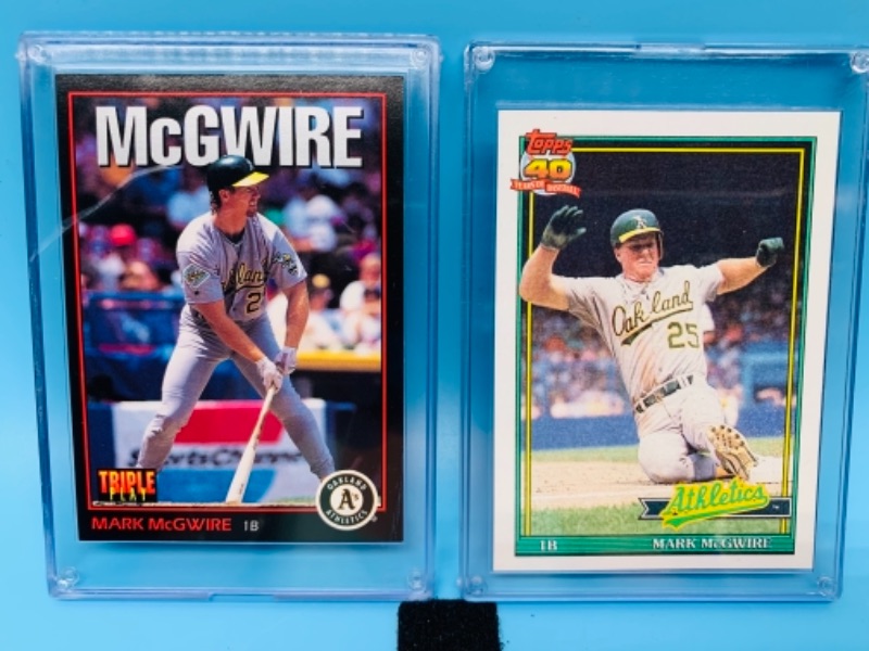 Photo 1 of 2 mark mcgwire baseball cards in hard plastic cases 