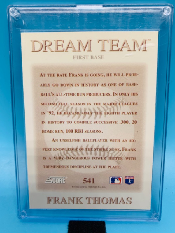 Photo 2 of 766096…1992 score Frank Thomas dream team card 541 in hard plastic case