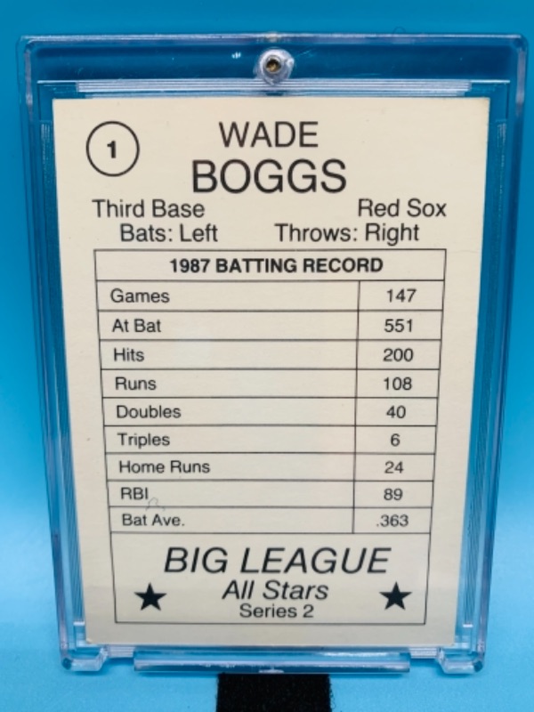 Photo 2 of Wade Boggs big League all stars card 1  in hard plastic case