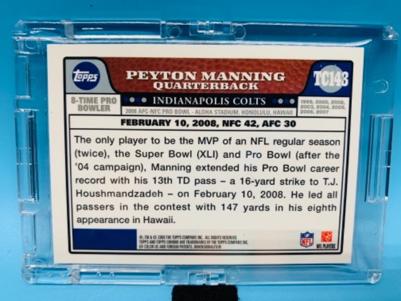 Photo 2 of 766112…2008 Topps chrome Peyton Manning card TC143 in hard plastic case