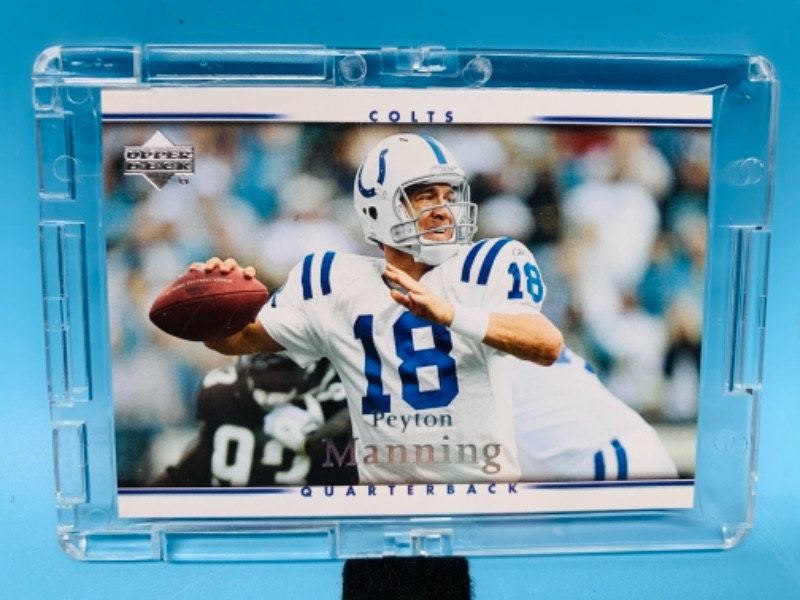 Photo 1 of 2007 upper deck Peyton Manning card 79 in hard plastic case