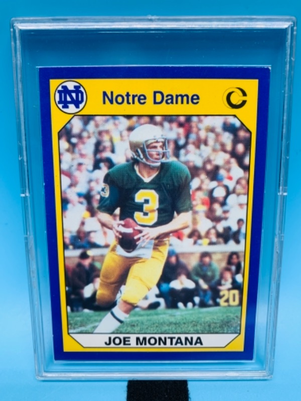 Photo 1 of Joe Montana Notre Dame card 3  in hard plastic case