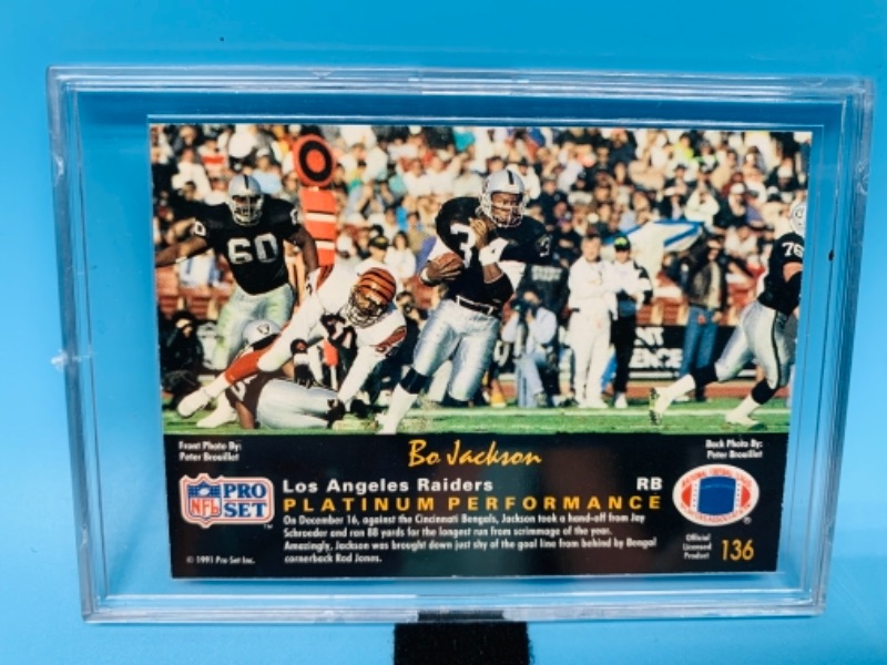 Photo 2 of 1991 Pro set bo Jackson card 136 in hard plastic case