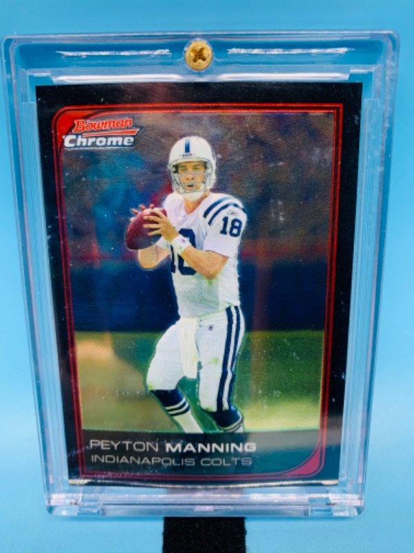 Photo 1 of 2006 bowman chrome Peyton Manning card 181 in  hard plastic case