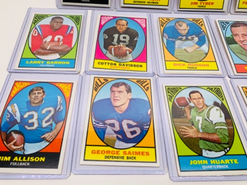 Photo 2 of 14 vintage 1967 Pro football quiz cards in hard plastic sleeves