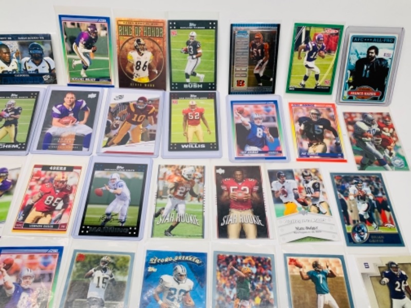 Photo 3 of 45 football trading cards in plastic sleeves 