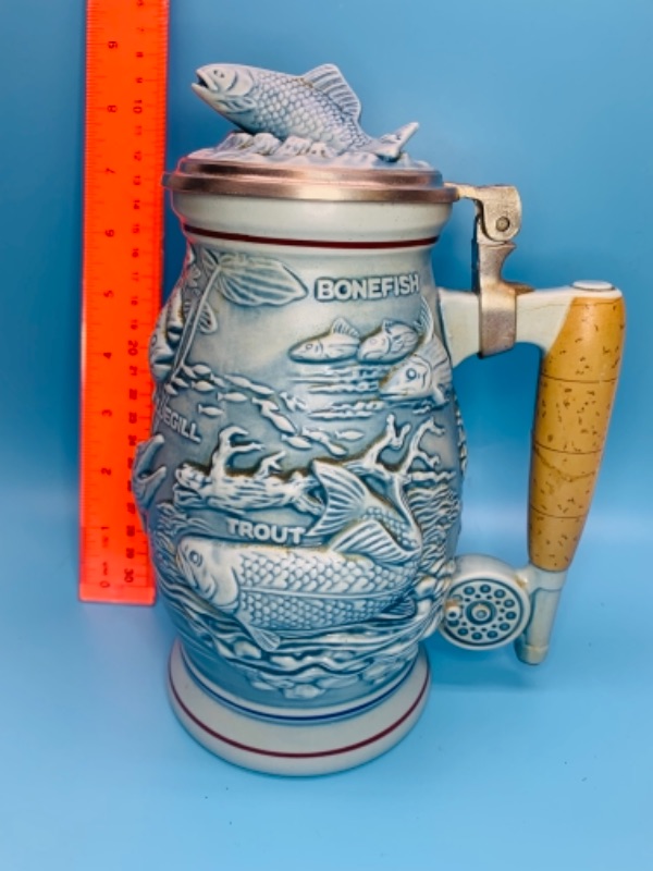 Photo 1 of 9 inch fishing stein handcrafted in Brazil 