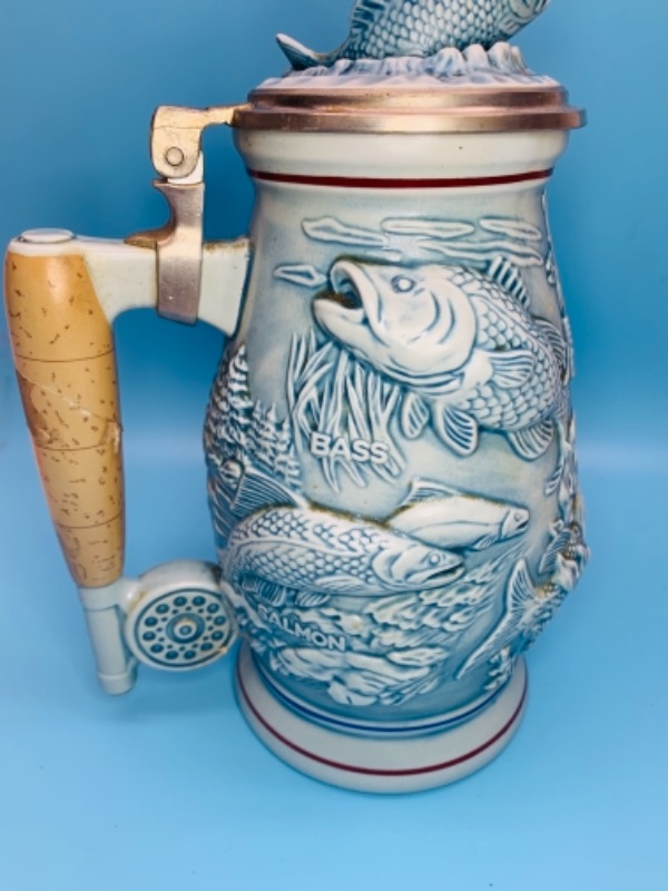 Photo 3 of 9 inch fishing stein handcrafted in Brazil 