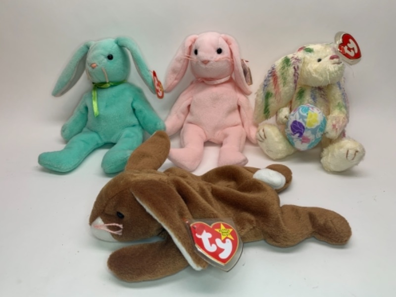 Photo 1 of 4 beanie babies- bunnies 