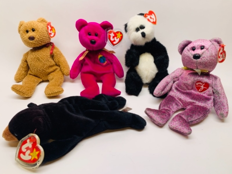 Photo 1 of 5 beanie babies- bears 