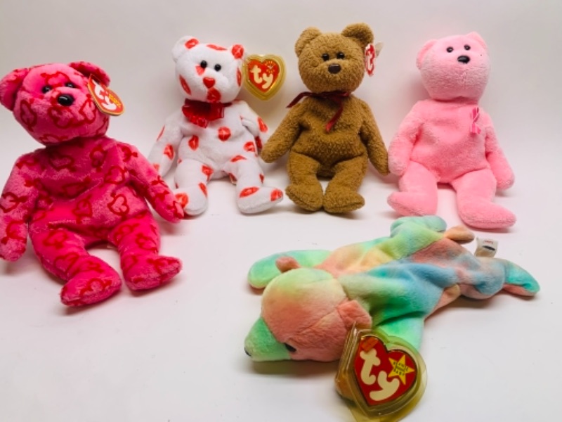 Photo 1 of 5 beanie babies- bears 