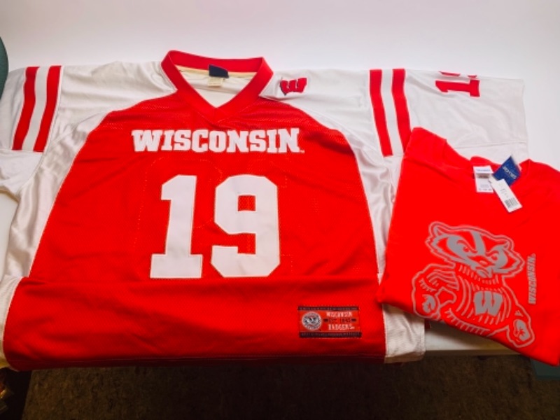 Photo 1 of 
Wisconsin badgers jersey and t shirt with tags size xxl