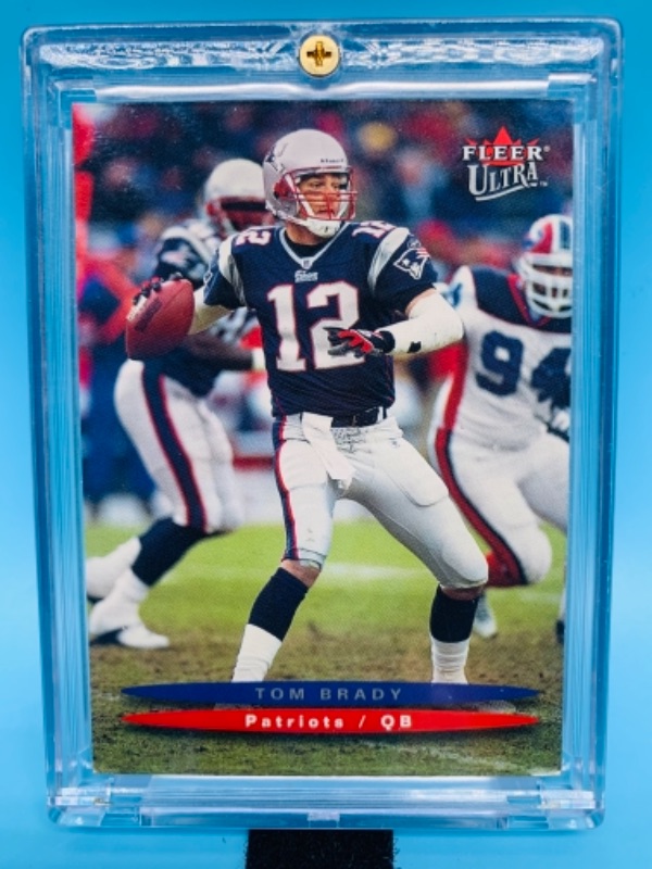 Photo 1 of 2003 fleer ultra Tom Brady card 114 in hard plastic case 