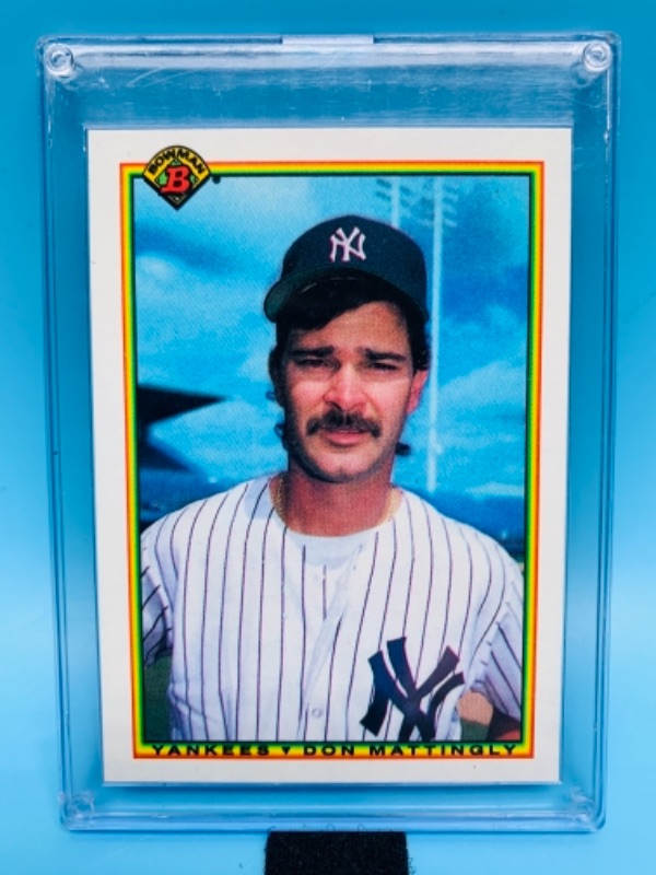 Photo 1 of 1990 topps Don Mattingly card 443 in hard plastic case 