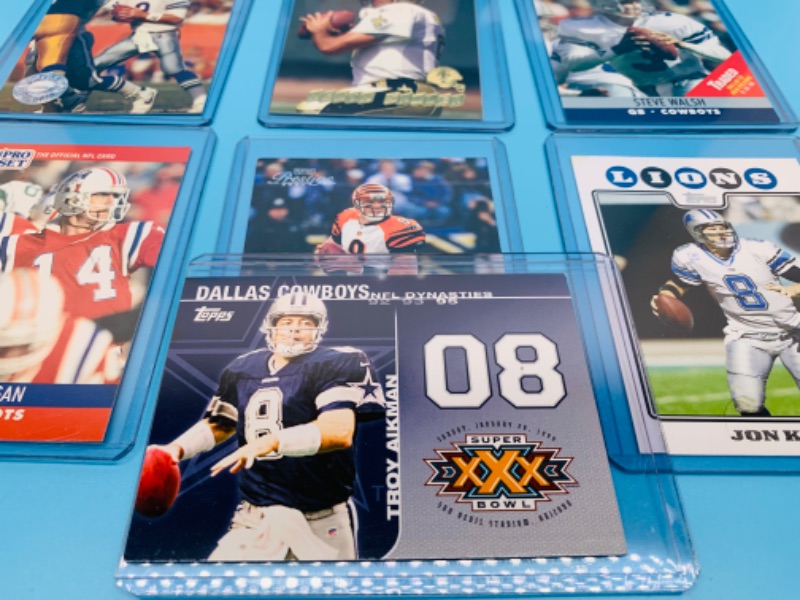 Photo 3 of 10 nfl quarterback trading cards in hard plastic sleeves 