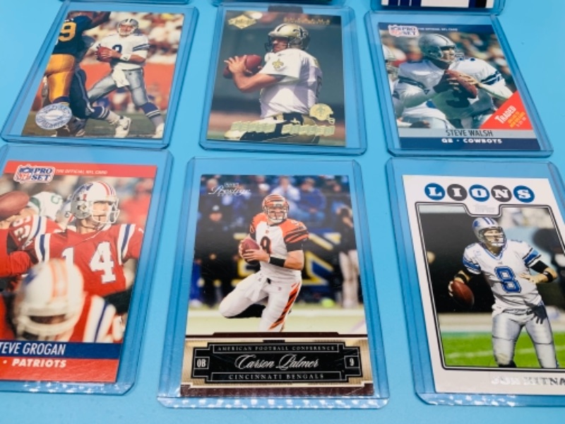 Photo 2 of 10 nfl quarterback trading cards in hard plastic sleeves 