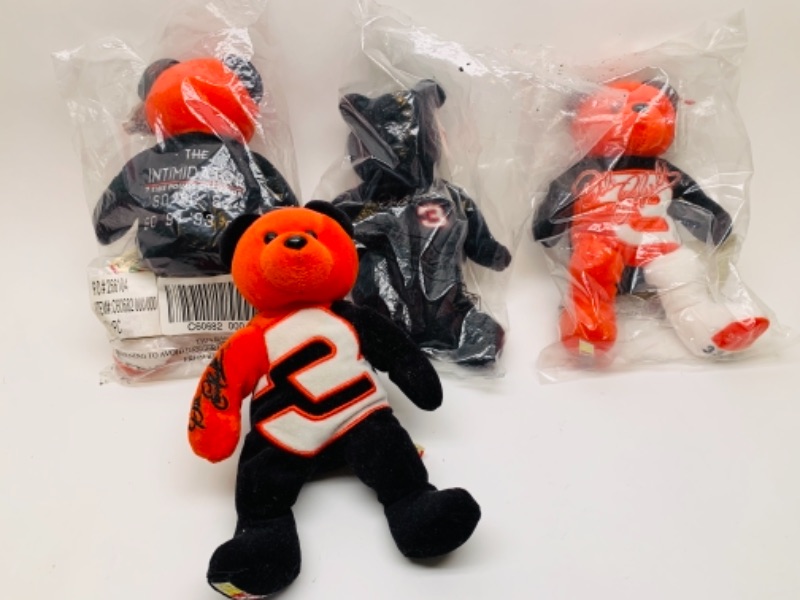 Photo 1 of 766245…4 dale Earnhardt plushies 7 inch most in sealed plastic 