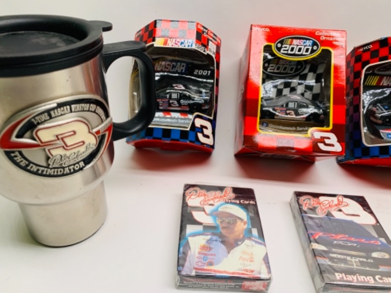 Photo 2 of Dale Earnhardt collectible ornaments, playing cards! Keychain, and mug