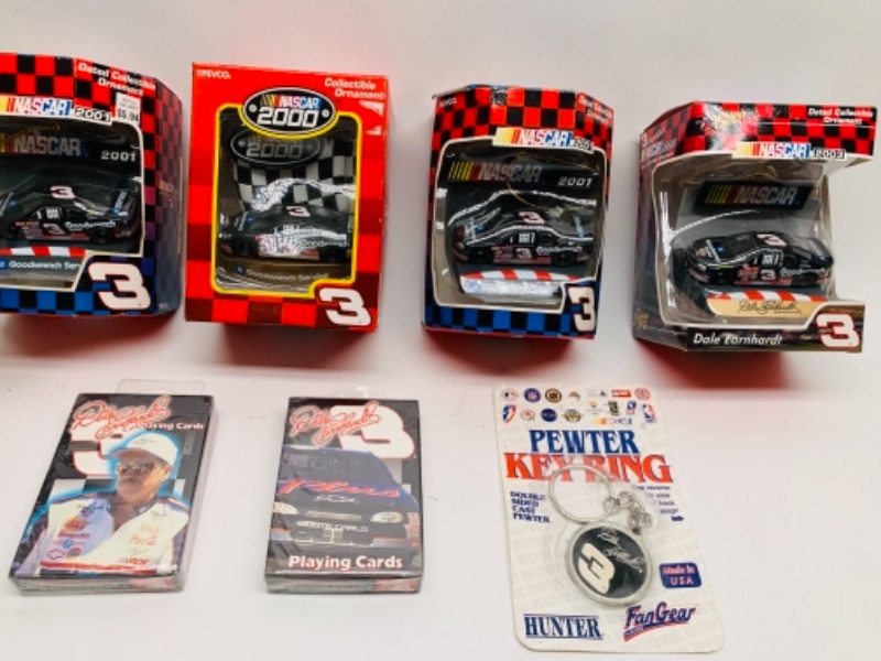 Photo 3 of Dale Earnhardt collectible ornaments, playing cards! Keychain, and mug