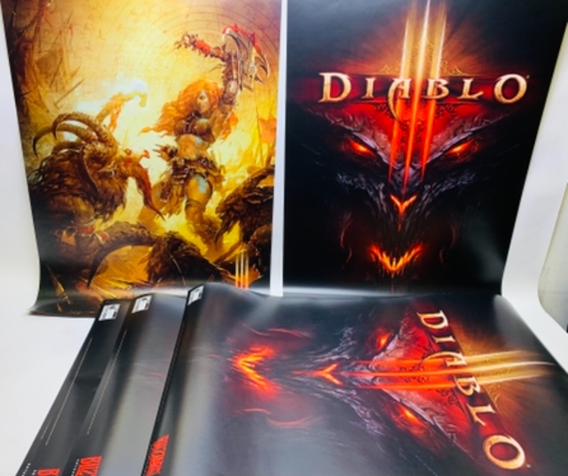 Photo 1 of 14 Blizzard entertainment Diablo double sided posters size 2 x 3 foot  all the same 