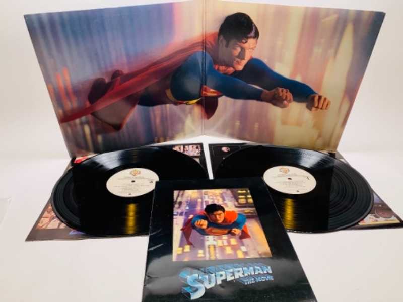 Photo 1 of 1978 Superman the movie original soundtrack Vinyl33 rpm record in plastic sleeve cover and record in great condition for age 