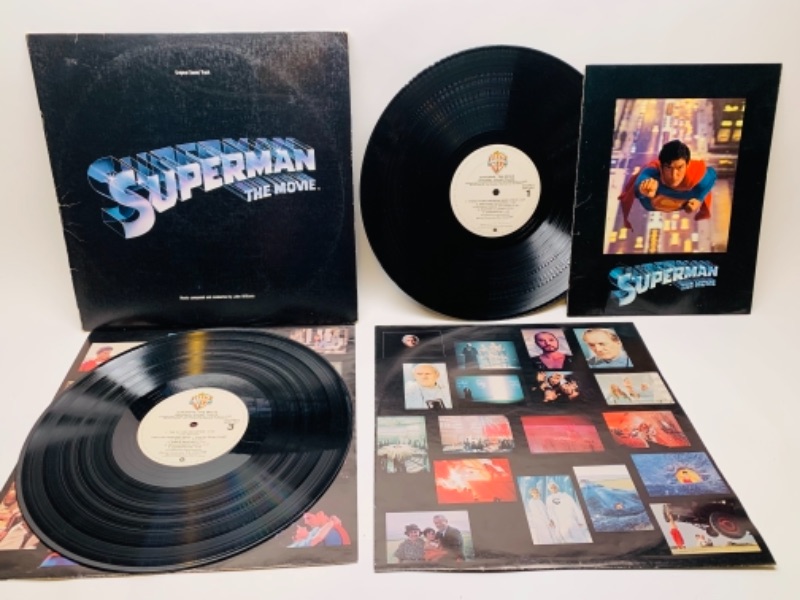 Photo 2 of 1978 Superman the movie original soundtrack Vinyl33 rpm record in plastic sleeve cover and record in great condition for age 