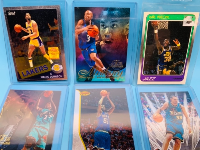 Photo 4 of 9 basketball trading cards in plastic 