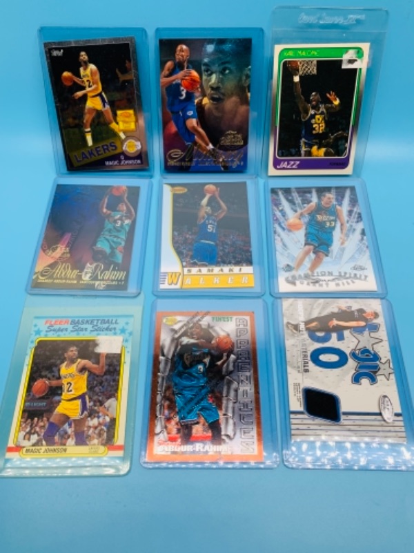 Photo 1 of 9 basketball trading cards in plastic 