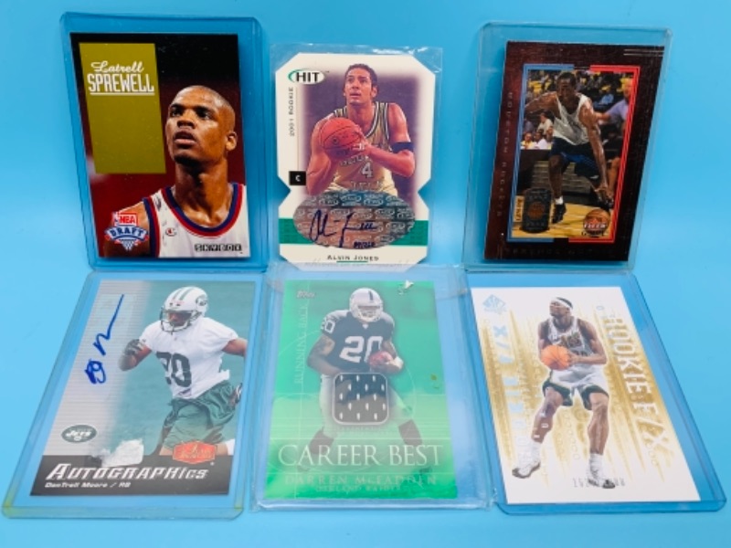 Photo 1 of 6 sports cards- some autographed in plastic 