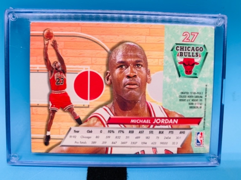 Photo 2 of Fleer ultra Michael Jordan card 27 in  hard plastic case