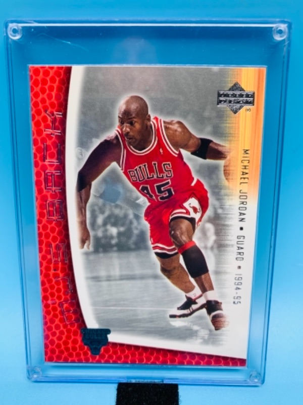 Photo 1 of 2001 upper deck Michael Jordan card MJ39 in hard plastic case