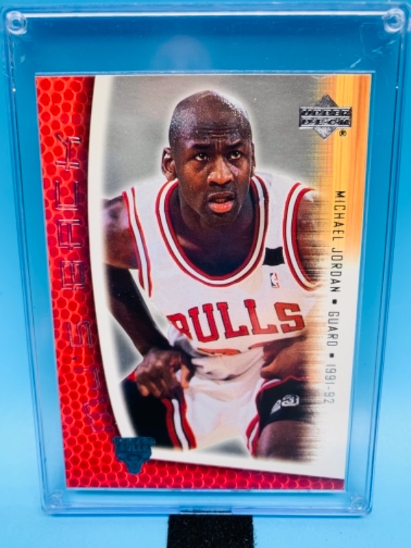 Photo 1 of 2001 upper deck Michael Jordan card MJ13 in hard plastic case