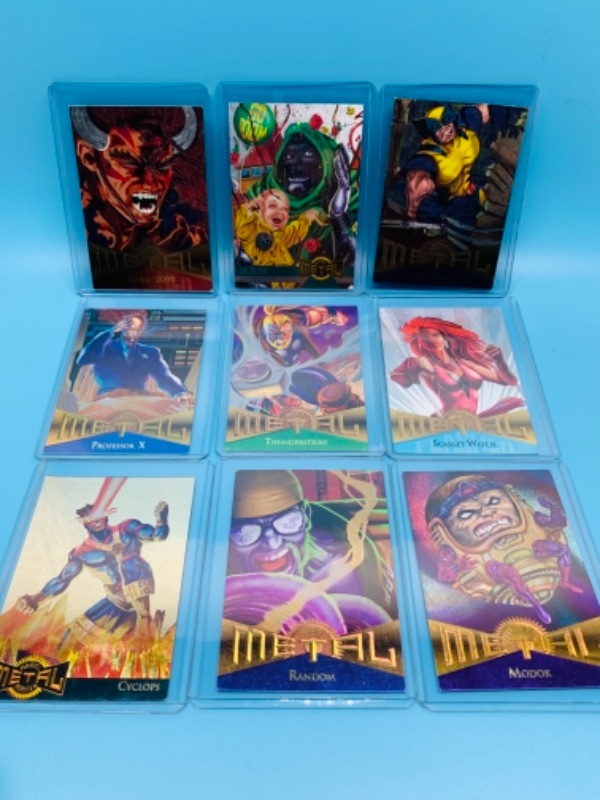 Photo 4 of 1995 Marvel metal trading cards in  hard plastic sleeves