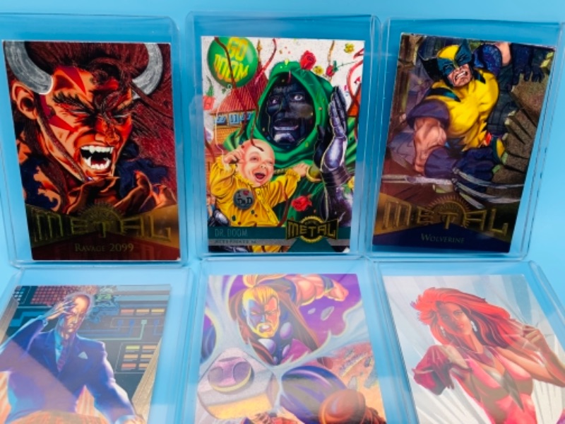 Photo 5 of 1995 Marvel metal trading cards in  hard plastic sleeves