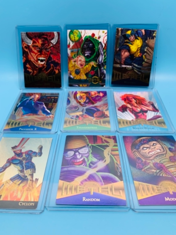 Photo 1 of 1995 Marvel metal trading cards in  hard plastic sleeves