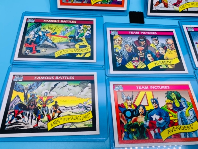 Photo 2 of 1990 Marvel famous battles and team pictures trading cards in plastic sleeves