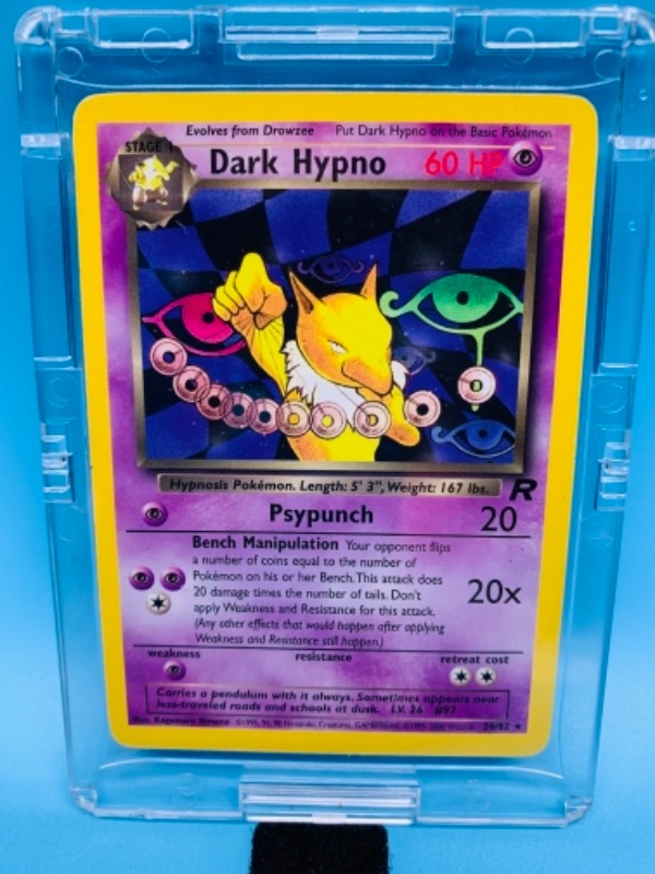 Photo 1 of Pokémon dark hypno 26/82 card in hard plastic case 