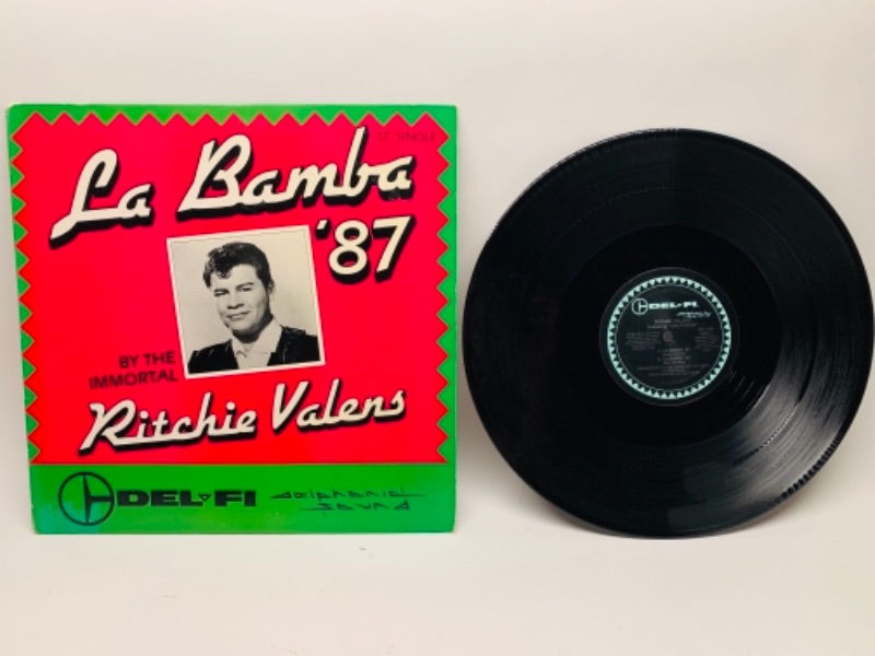 Photo 1 of 1987 Ritchie valens la bamba single vinyl 33 rpm record in plastic sleeve cover and record in great condition for age 