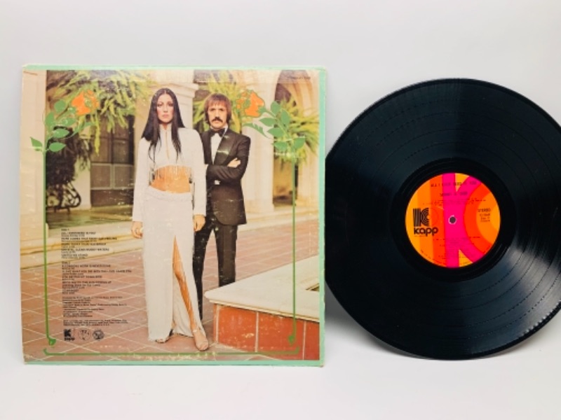 Photo 2 of 1972 Sonny and  Cher all I ever need is you vinyl 33 RPM record in plastic sleeve cover and record in great condition for age 